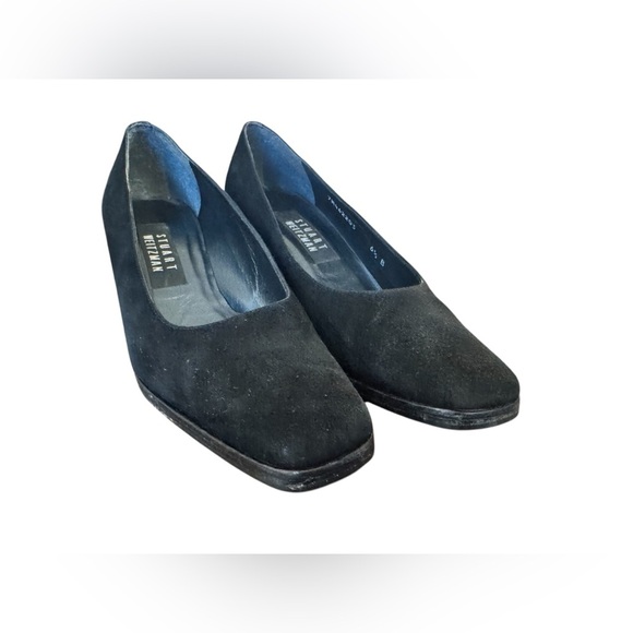 Vintage Stuart Weitzman Black Suede Square Toe Women’s Sz 6.5 B - Picture 8 of 13